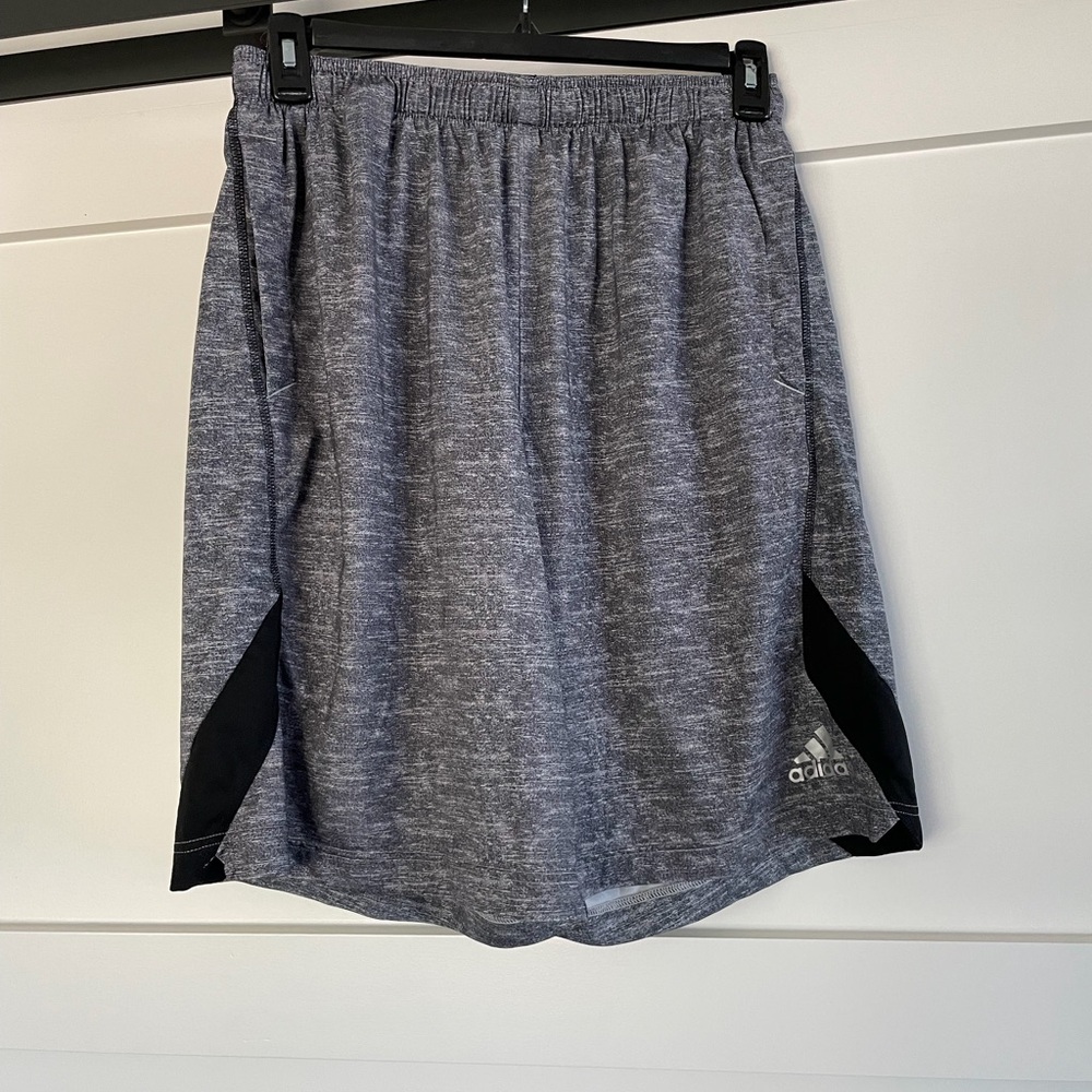 adidas Heather Gray Shorts with Black Accents